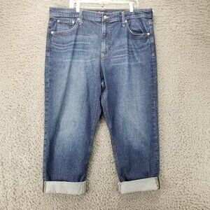 GAP Jeans Womens 20 Blue Sky High Straight Rolled Cuff Cropped *Read*